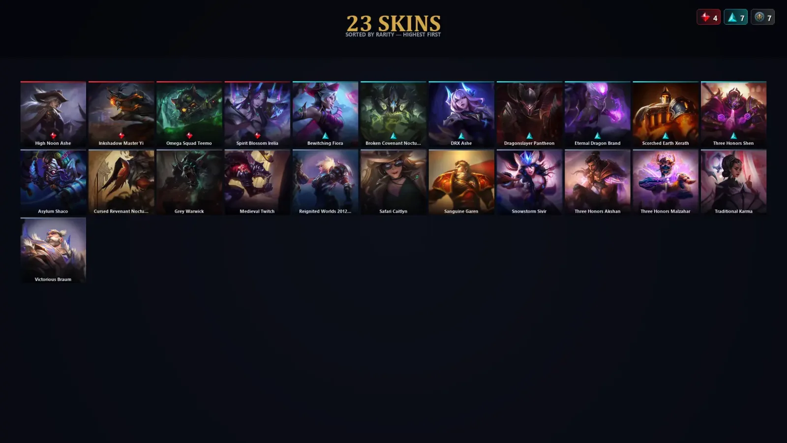 [LoL] | TR | Level 132 | Platinum IV | 125 Champions | 23 Skins — LoL account