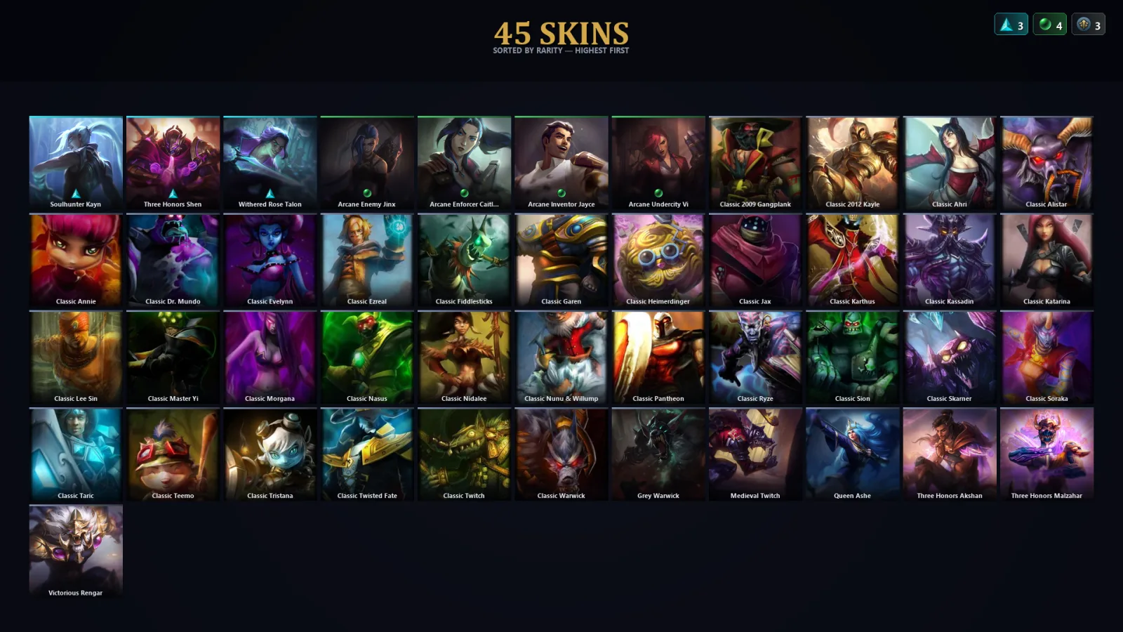 [LoL] | EUW | Level 46 | Diamond IV | 50 Champions | 13 Skins | 11,865 BE