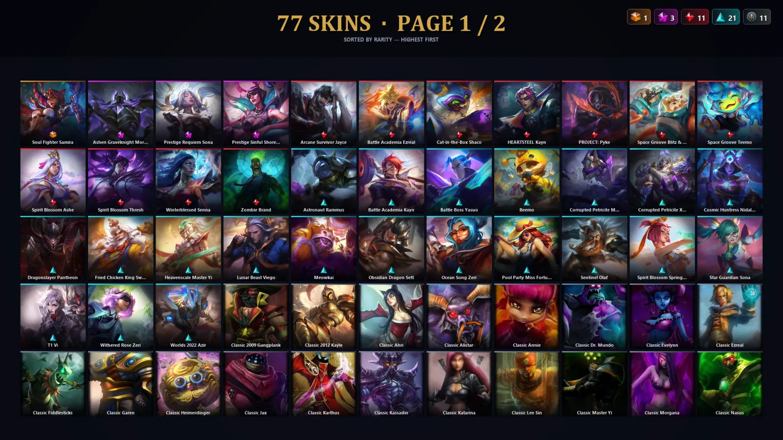 [LoL] | TR | Level 43 | Silver I | 88 Champions | 77 Skins
