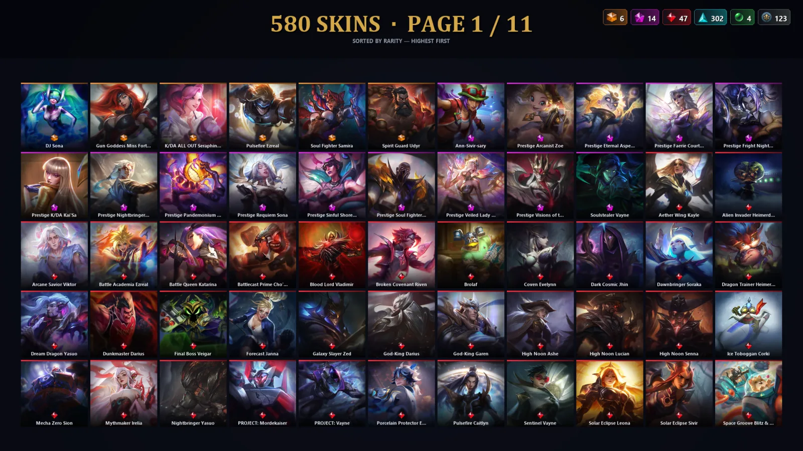 [LoL] | EUW | Level 30 | 173 Champions | 548 Skins | 62,507 BE