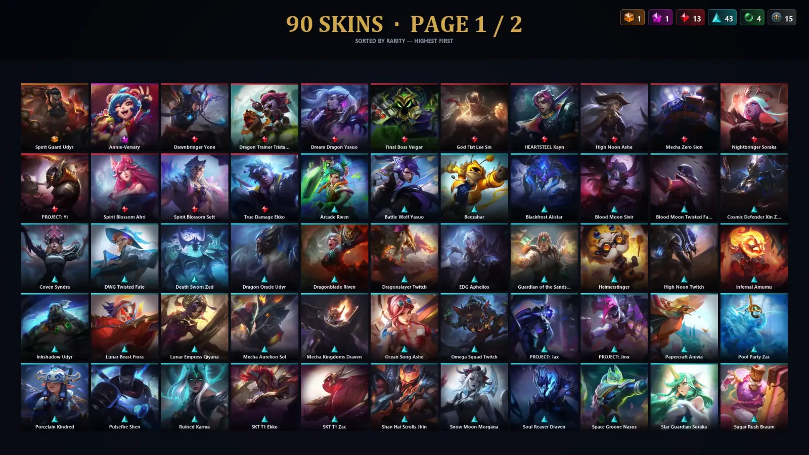 [LoL] | EUW | Level 331 | Platinum III | 173 Champions | 90 Skins | 50,447 BE