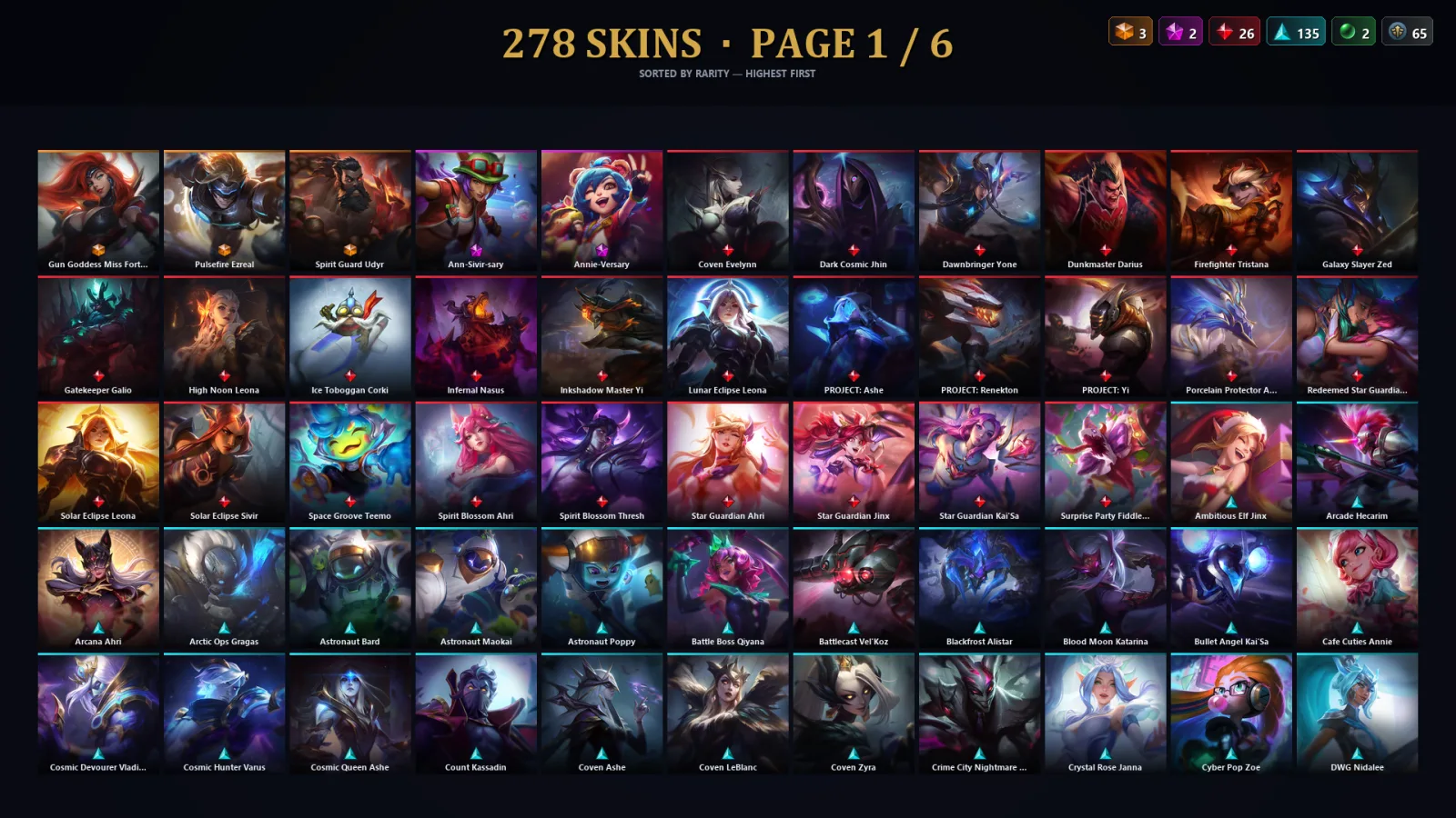 [LoL] | EUW | Level 298 | 170 Champions | 246 Skins | 52,626 BE