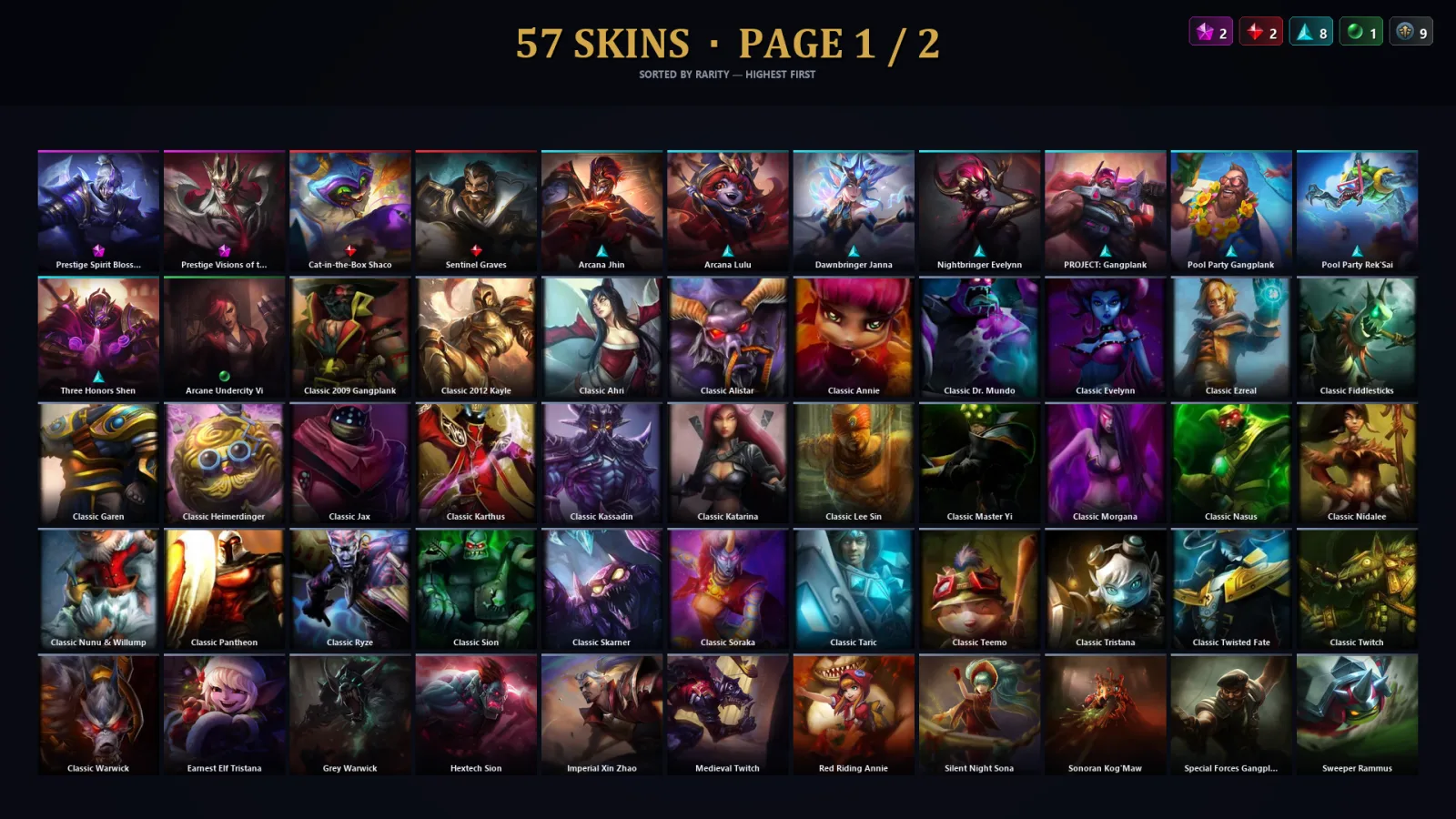 [LoL] | TR | Level 36 | Gold II | 42 Champions | 25 Skins | 37,560 BE