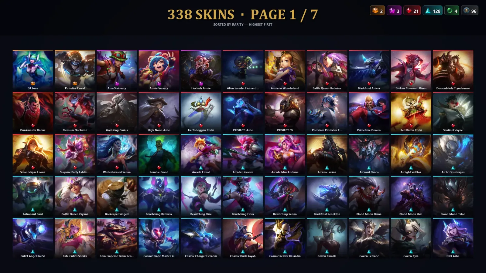 [LoL] | EUW | Level 500 | 172 Champions | 338 Skins | 67,018 BE — LoL account