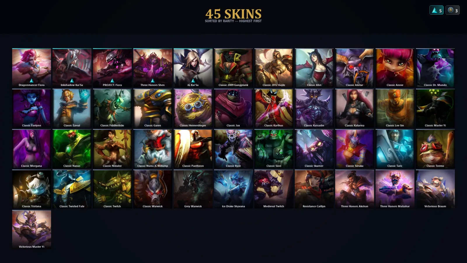 [LoL] | EUW | Level 46 | Silver I | 63 Champions | 13 Skins