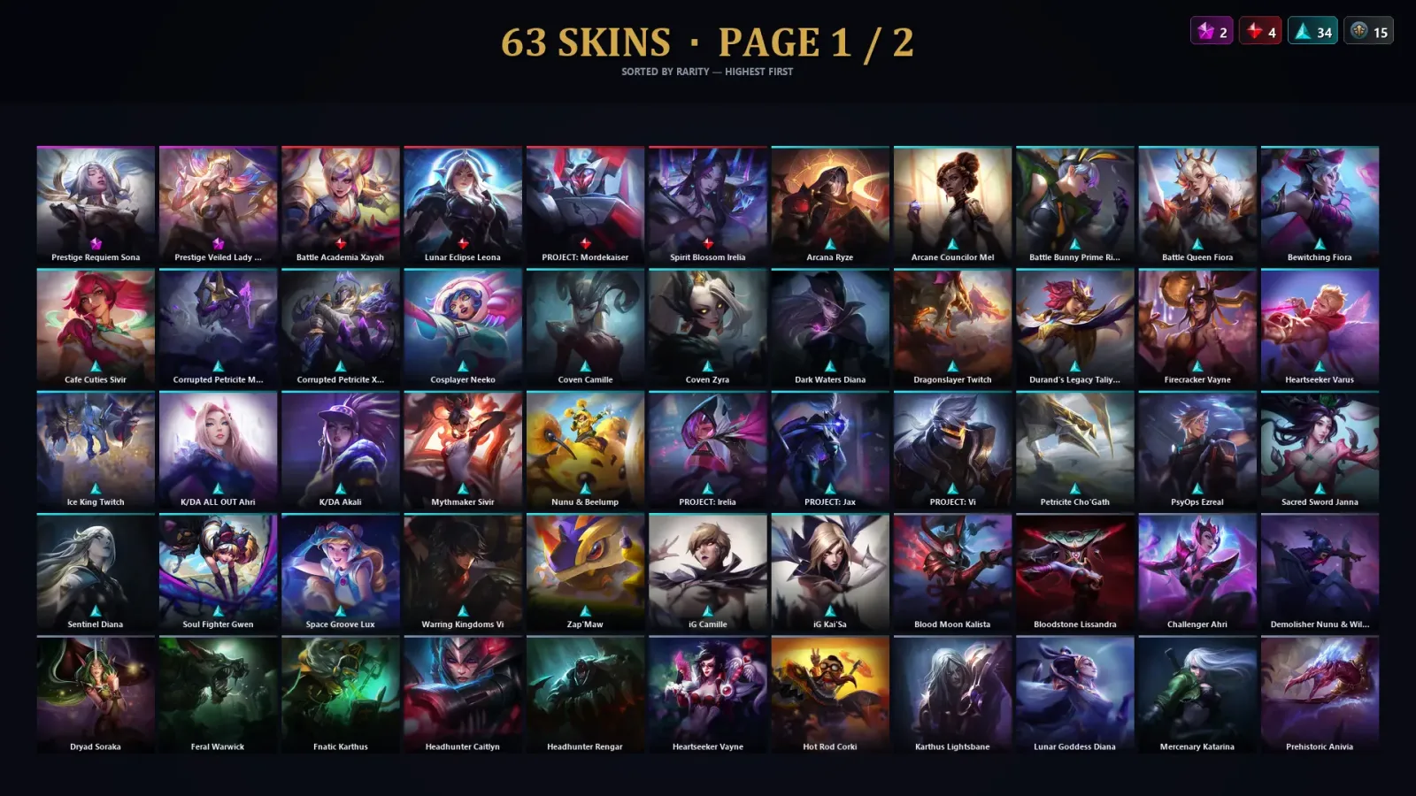 [LoL] | TR | Level 88 | Platinum IV | 127 Champions | 63 Skins — LoL account