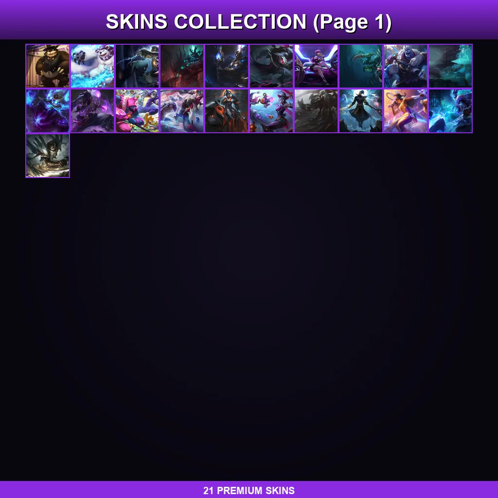 EUW | Lv50 | Unranked | 21 Skin | 41 Champ — LoL account
