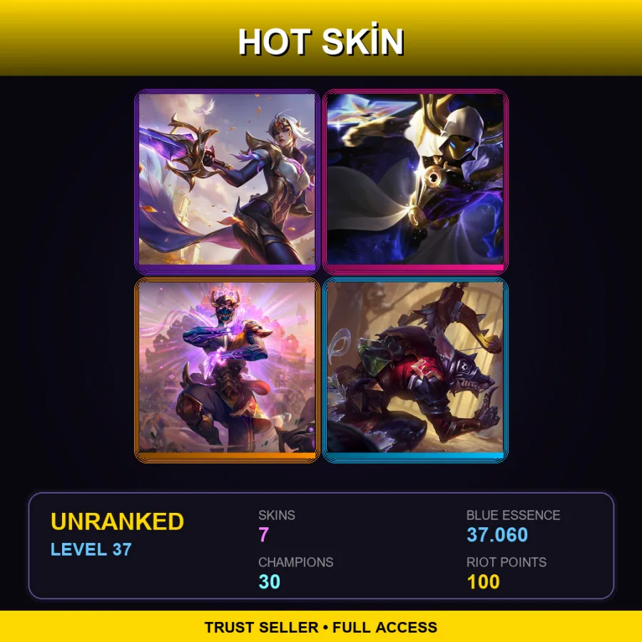 BR | Lv37 | Unranked | 7 Skin | 30 Champ — LoL account