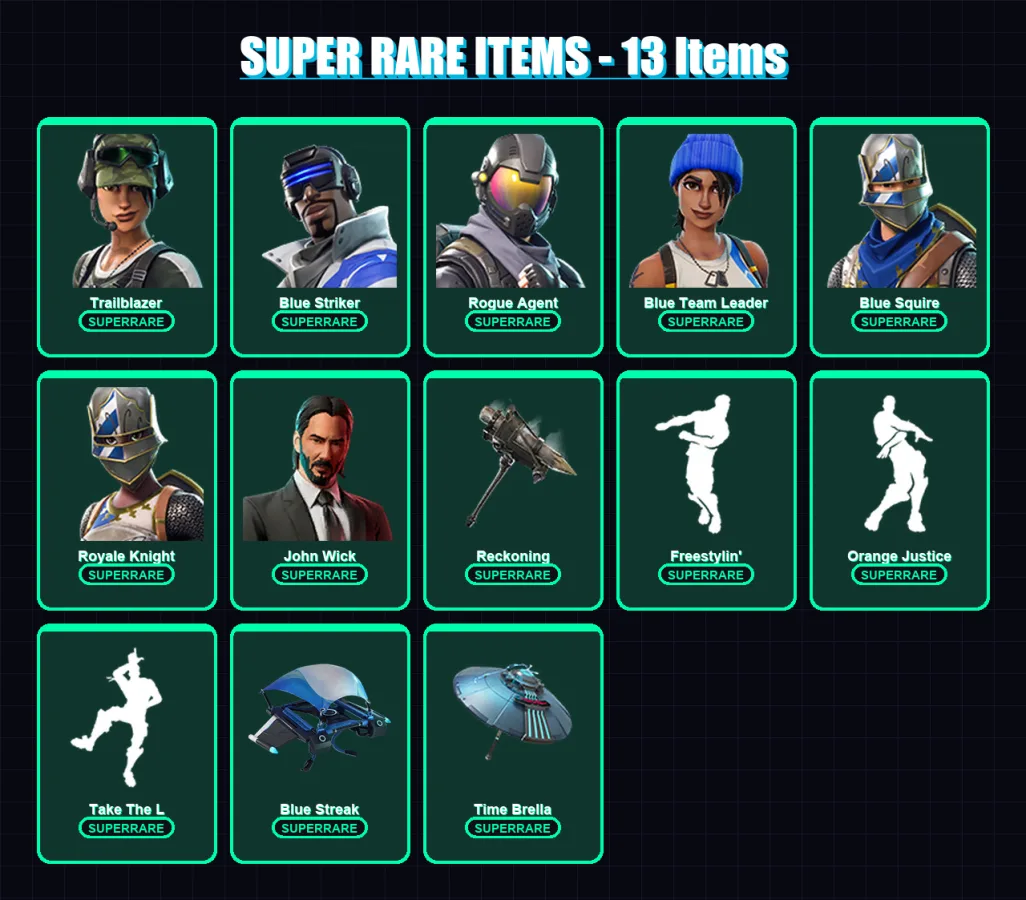 [PS4/PS5/XBOX/PC] | Trailblazer | Blue Striker | Rogue Agent | 201 skin | Lv1908