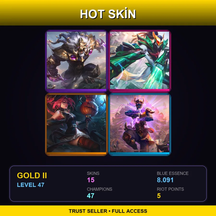EUNE | Lv47 | Gold II | 15 Skin | 47 Champ