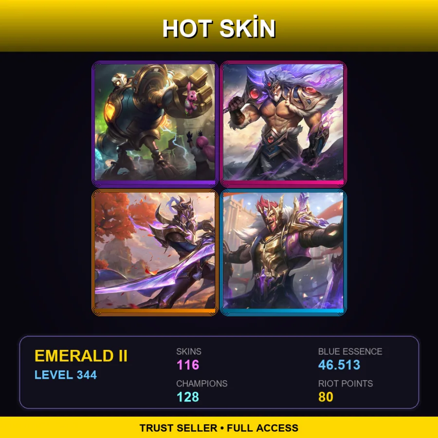 LAN | Lv344 | Emerald II | 116 Skin | 128 Champ