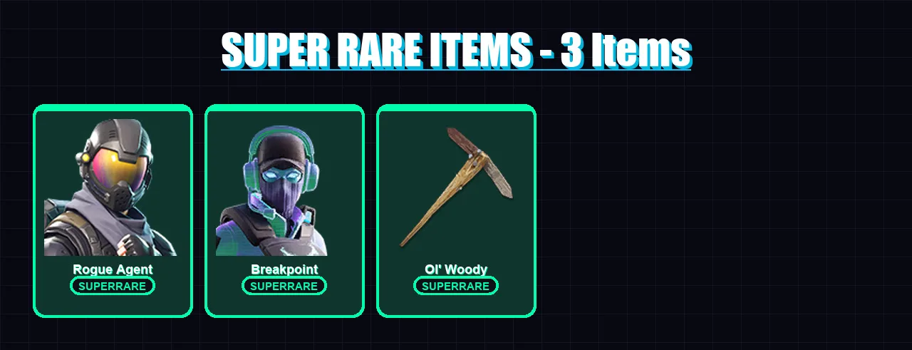 [PC/PSN] | Rogue Agent | Breakpoint | Ronin | Spider-Man | Lt. John Llama | 16 skin | 20 pickaxe | 21 emote | 18 glider | Lv277