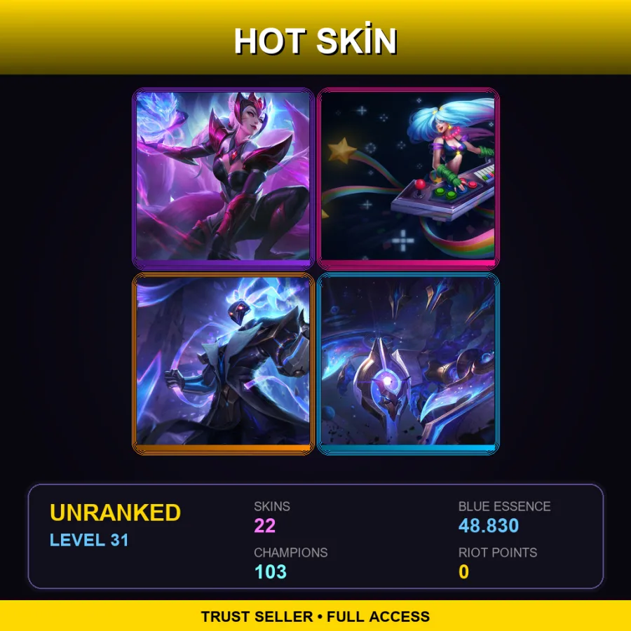VN | Lv31 | Unranked | 22 Skin | 103 Champ