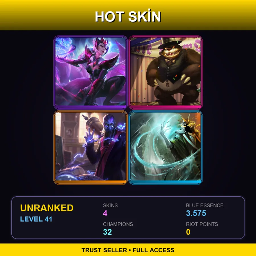 LAS | Lv41 | Unranked | 4 Skin | 32 Champ