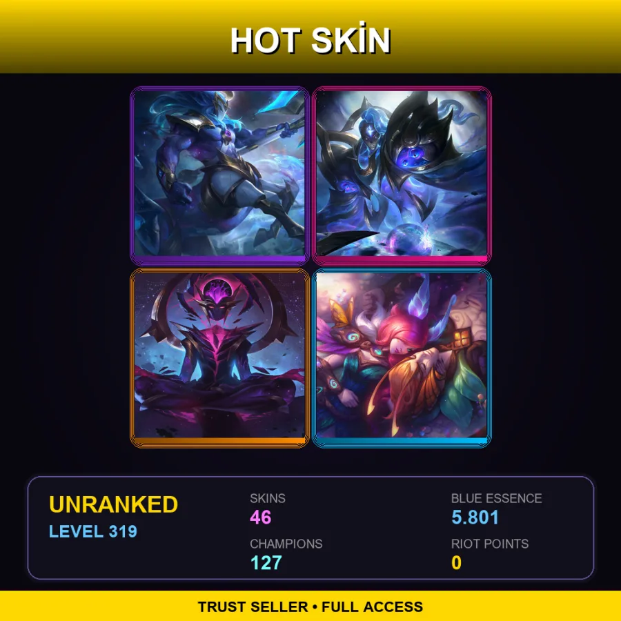 LAS | Lv319 | Unranked | 46 Skin | 127 Champ — Cosmic Charger Hecarim