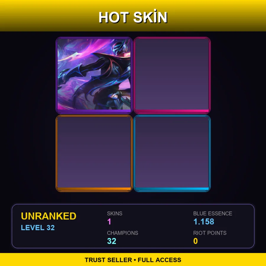 EUW | Lv32 | Unranked | 1 Skin | 32 Champ