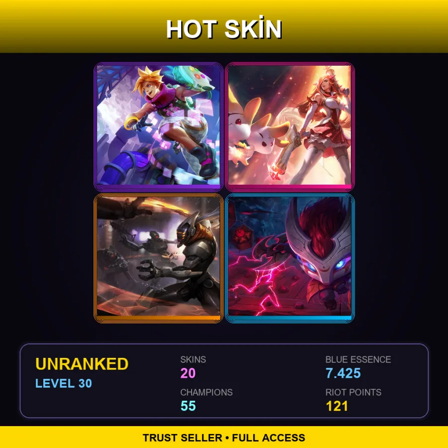 VN | Lv30 | Unranked | 20 Skin | 55 Champ