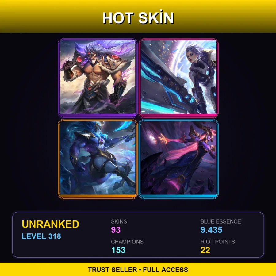 EUW | Lv318 | Unranked | 93 Skin | 153 Champ with Teemo