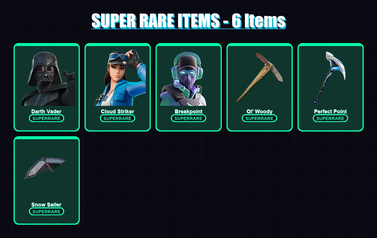 [PC/XBOX] | Darth Vader | Cloud Striker | Breakpoint | Mandalorian | Kymera | 237 skin | 252 pickaxe | 148 emote | 172 glider | Lv2564