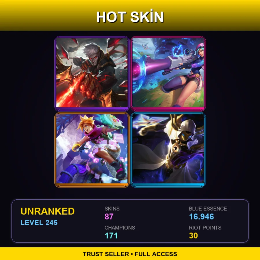 EUNE | Lv245 | Unranked | 87 Skin | 171 Champ
