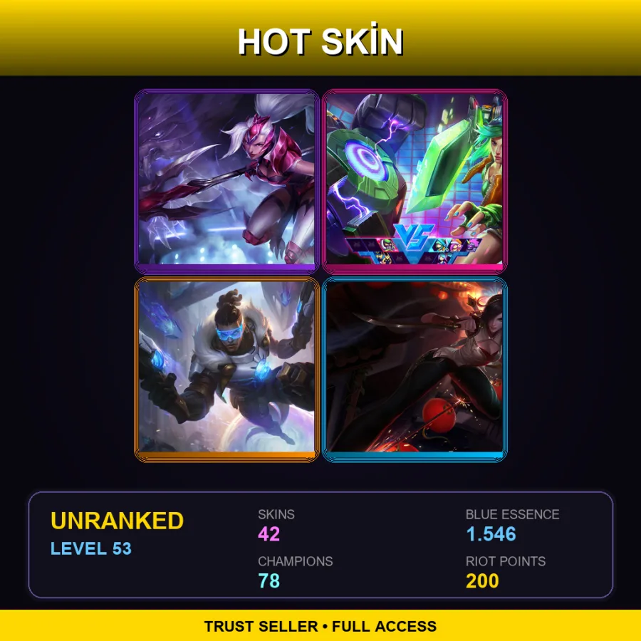 NA | Lv53 | Unranked | 42 Skin | 78 Champ — LoL account
