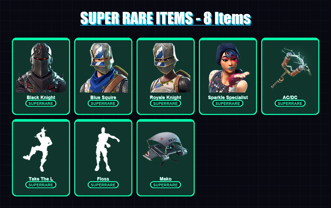 [PS4/PS5/PC] | Black Knight | Blue Squire | Royale Knight | Sparkle Specialist | Dark Voyager | 8 skin | 6 pickaxe | 12 emote | 11 glider | Lv196