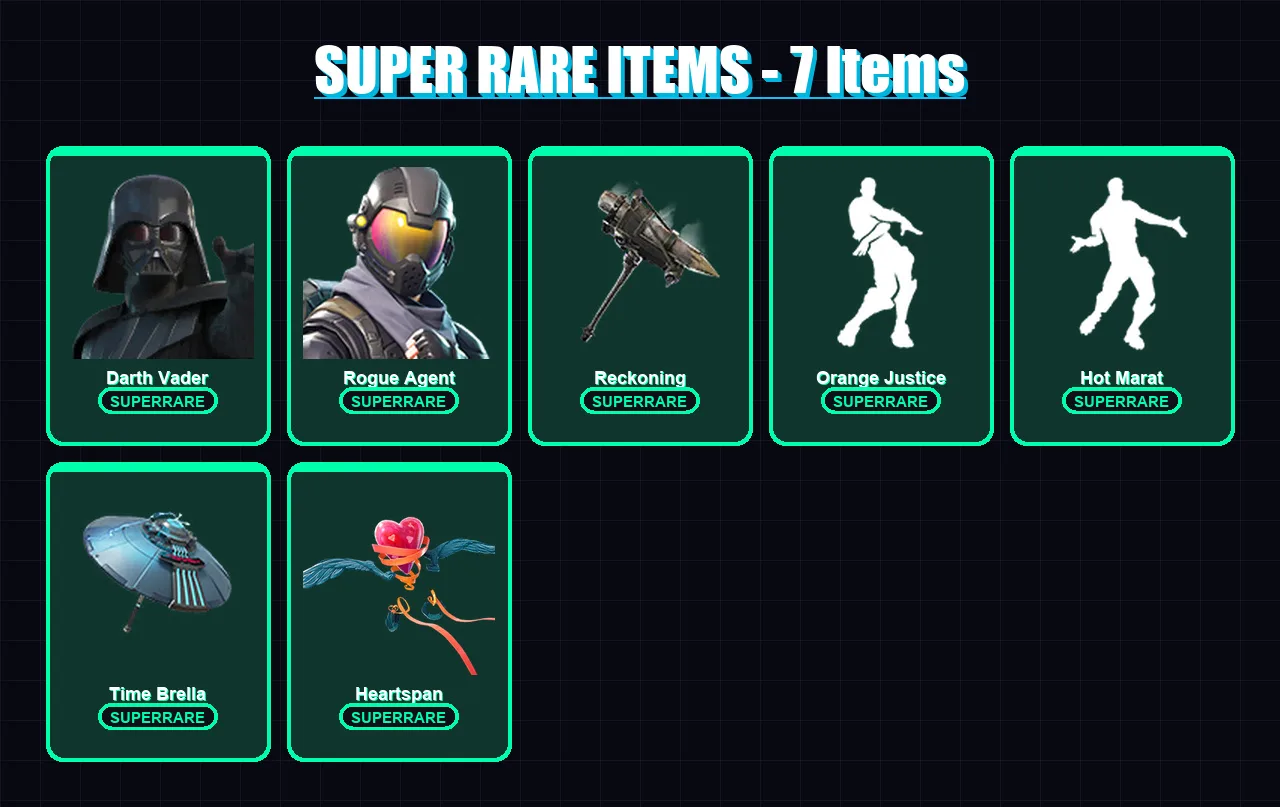 [PS4/PS5/PC] | Darth Vader | Rogue Agent | Blackheart | Malik | The Imagined | 77 skin | 76 pickaxe | 65 emote | 81 glider | Lv997