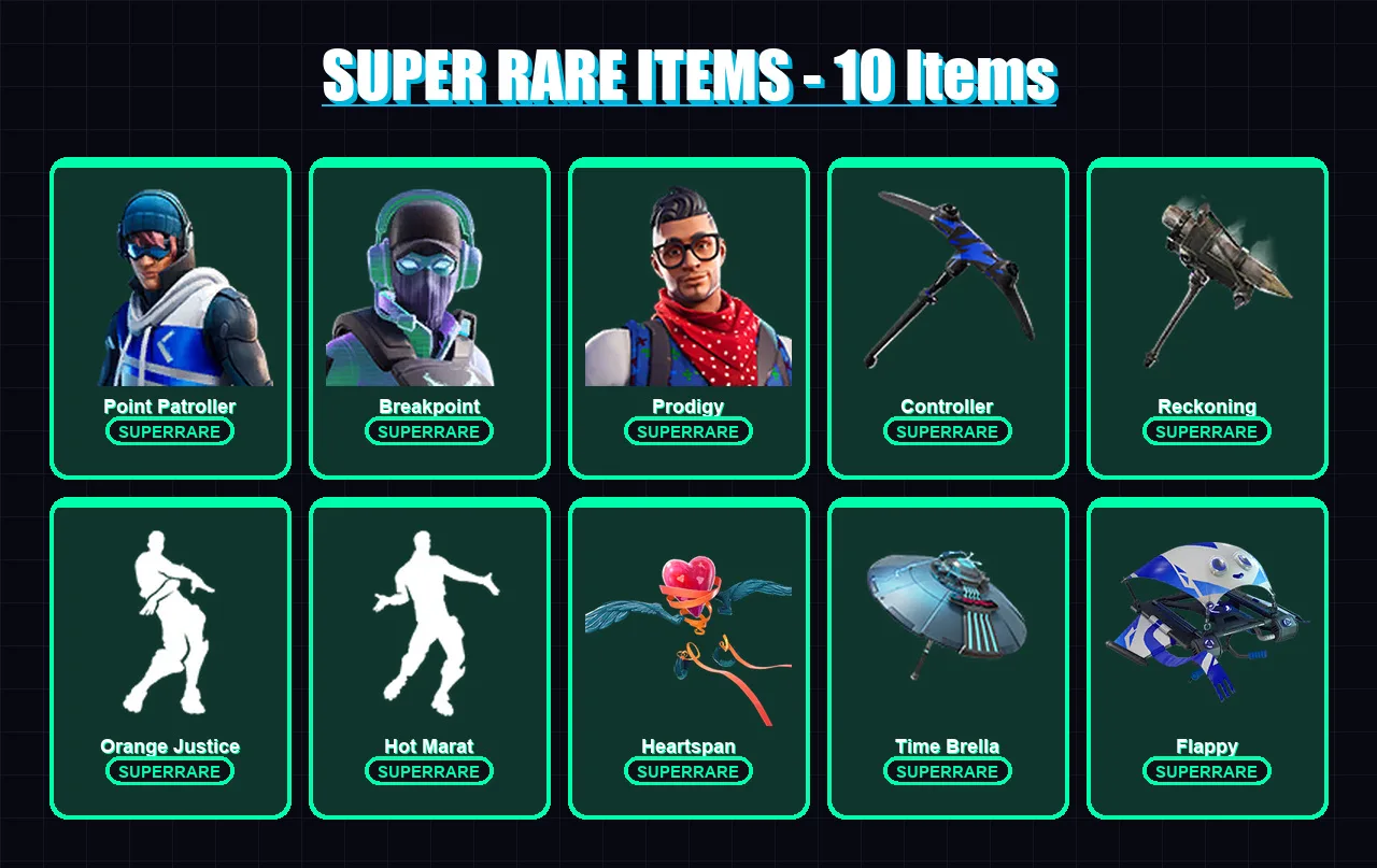 [PS4/PS5/PC] | Point Patroller | Breakpoint | Prodigy | Catalyst | Frozen Raven | 171 skin | 213 pickaxe | 177 emote | 188 glider | Lv3188
