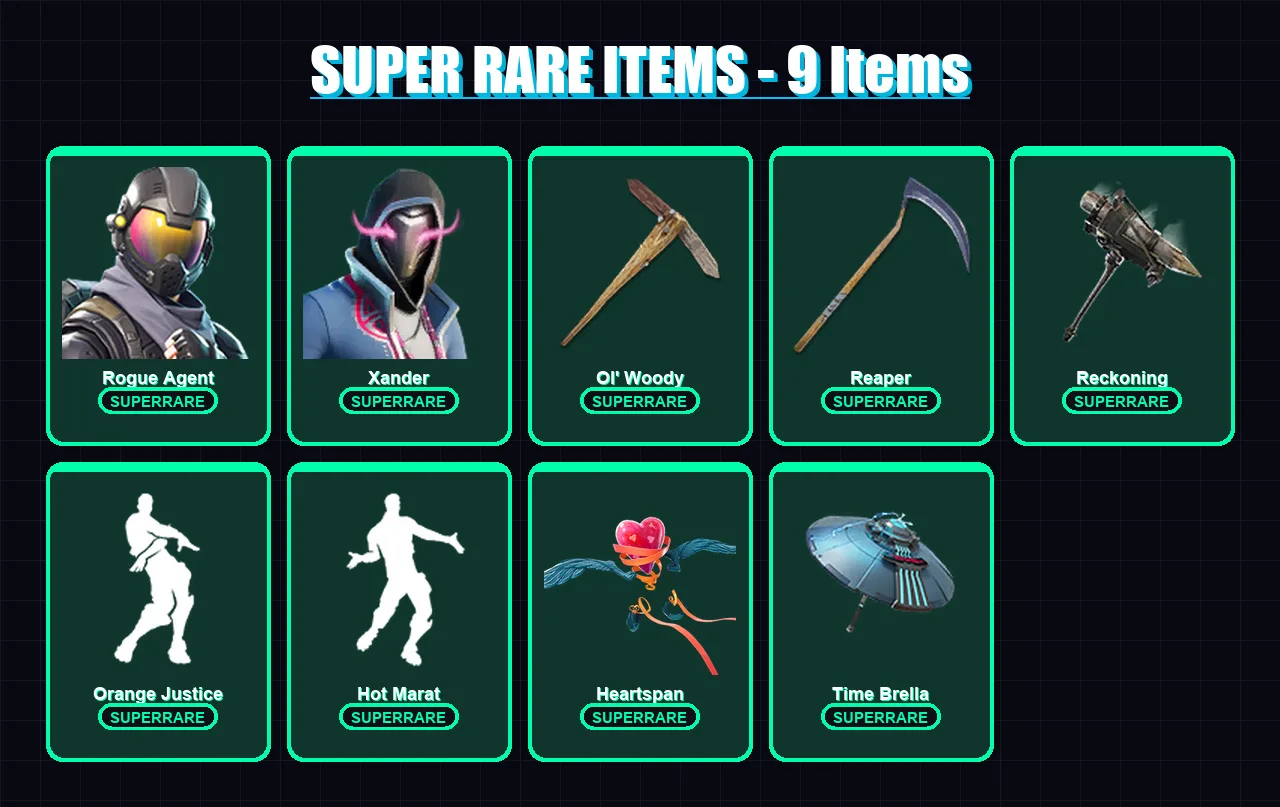[PC] | Rogue Agent | Xander | Fate | Ronin | Fade | 213 skin | 250 pickaxe | 208 emote | 181 glider | Lv3208