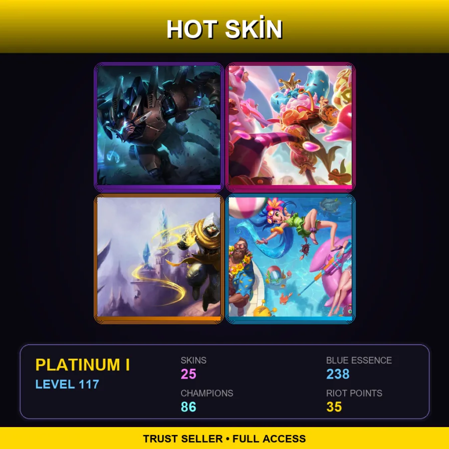 TR | Lv117 | Platinum I | 25 Skin | 86 Champ