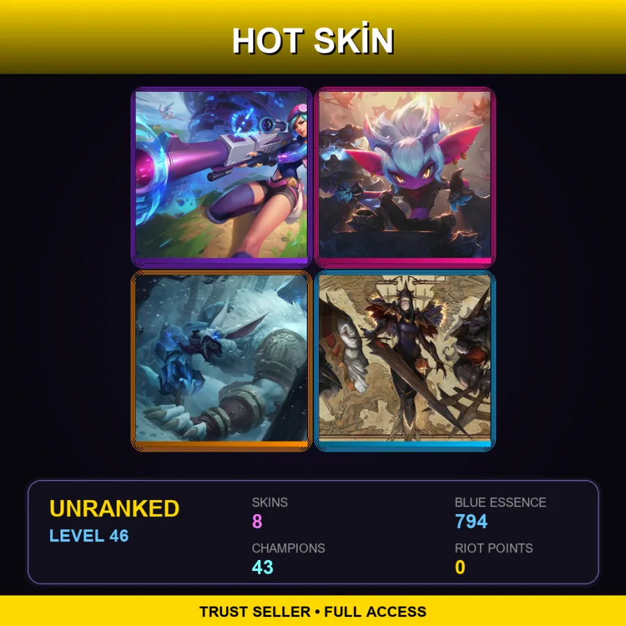 LAS | Lv46 | Unranked | 8 Skin | 43 Champ
