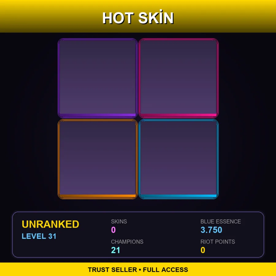 EUW | Lv31 | Unranked | 0 Skin | 21 Champ