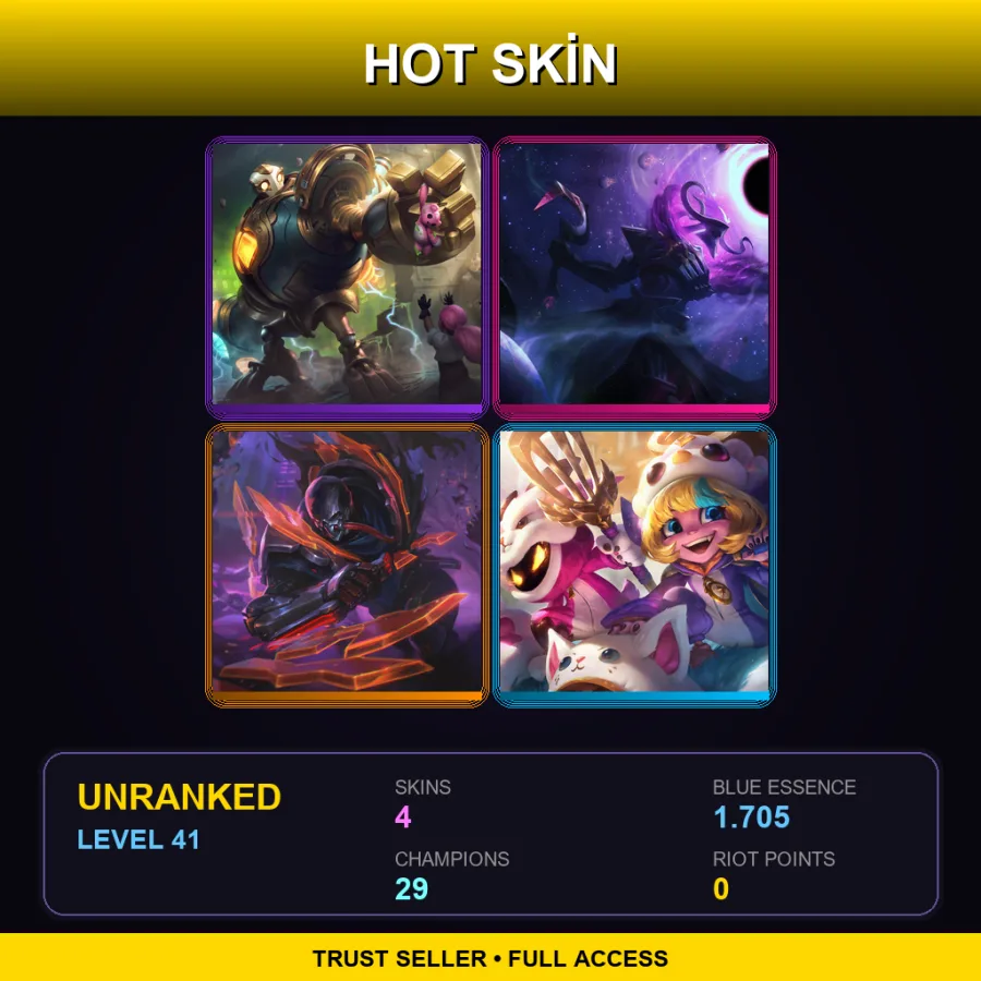 LAS | Lv41 | Unranked | 4 Skin | 29 Champ
