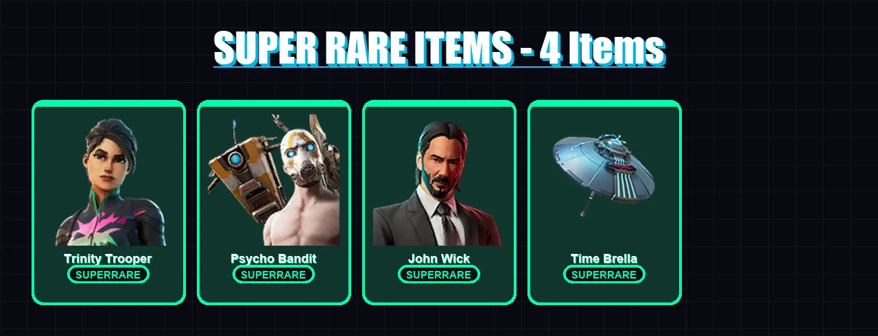 [PS4/PS5/XBOX/PC] | Renegade Raider | Trinity Trooper | Psycho Bandit | John Wick | Hades | 114 skin | 159 pickaxe | 125 emote | 110 glider | Lv3309