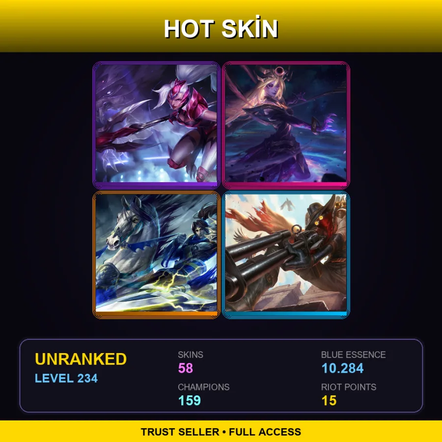 EUW | Lv234 | Unranked | 58 Skin | 159 Champ