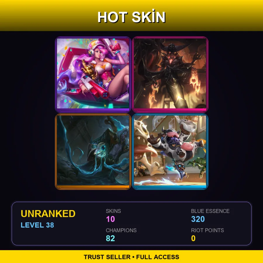 VN | Lv38 | Unranked | 10 Skin | 82 Champ