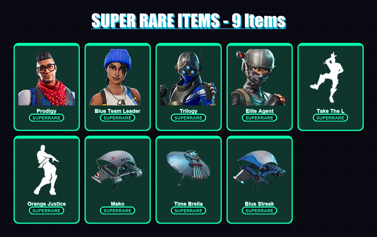 [PS4/PS5/XBOX/PC] | Prodigy | Blue Team Leader | Trilogy | Elite Agent | Gear Specialist Maya | 27 skin | 33 pickaxe | 37 emote | 37 glider | Lv581