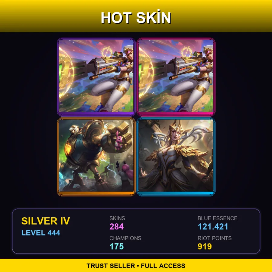 EUW | Lv444 | Silver IV | 284 Skin | 175 Champ
