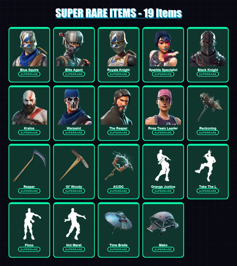 [PC/XBOX] | Blue Squire | Elite Agent | Royale Knight | Sparkle Specialist | Black Knight | 50 skin | 47 pickaxe | 54 emote | 50 glider | Lv617