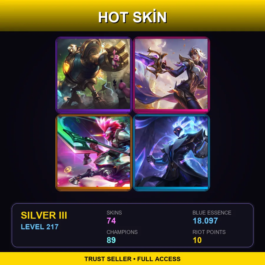 LAS | Lv217 | Silver III | 74 Skin | 89 Champ
