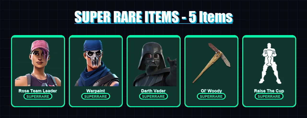 [PC/XBOX/PSN] | Rose Team Leader | Warpaint | Darth Vader | Fade | Twyn | 74 skin | 83 pickaxe | 66 emote | 57 glider | Lv669