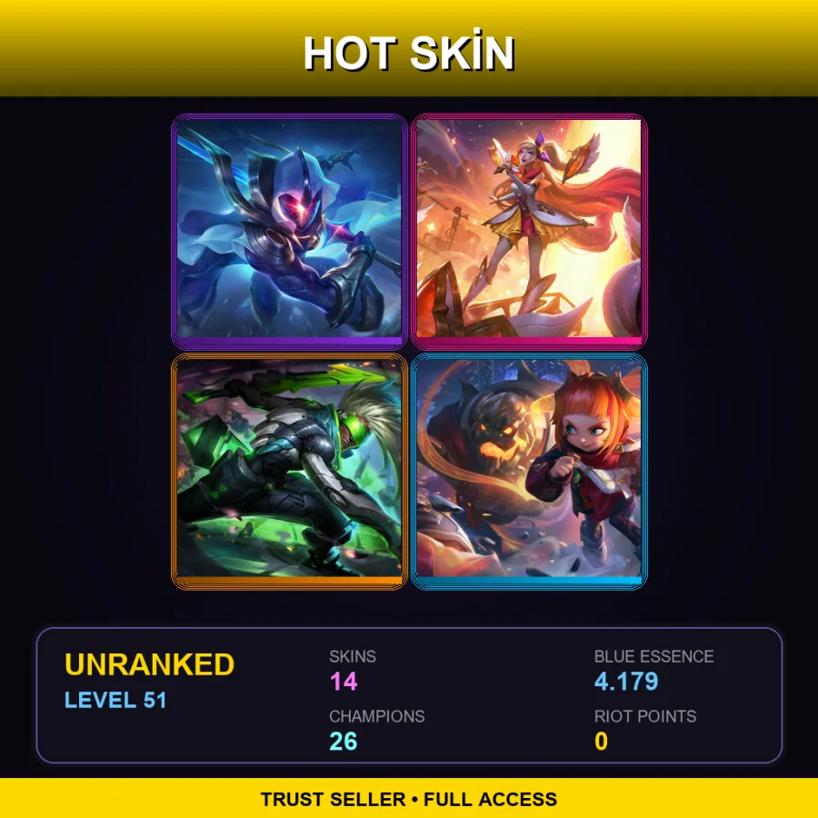 LAN | Lv51 | Unranked | 14 Skin | 26 Champ — Firecracker Vayne