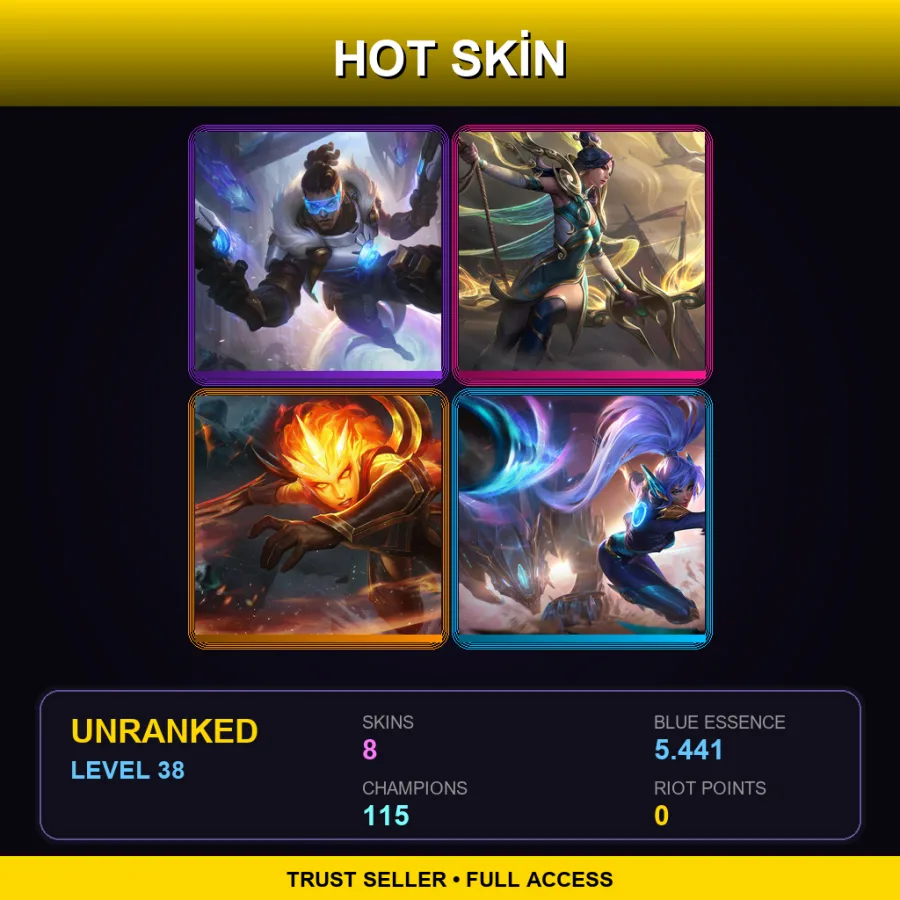 VN | Lv38 | Unranked | 8 Skin | 115 Champ
