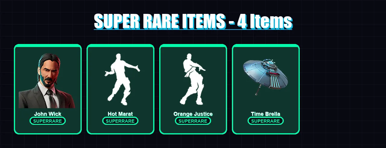 [PC] | John Wick | The Ageless | Spectra Knight | Rox | Valor | 152 skin | 183 pickaxe | 165 emote | 174 glider | Lv3110