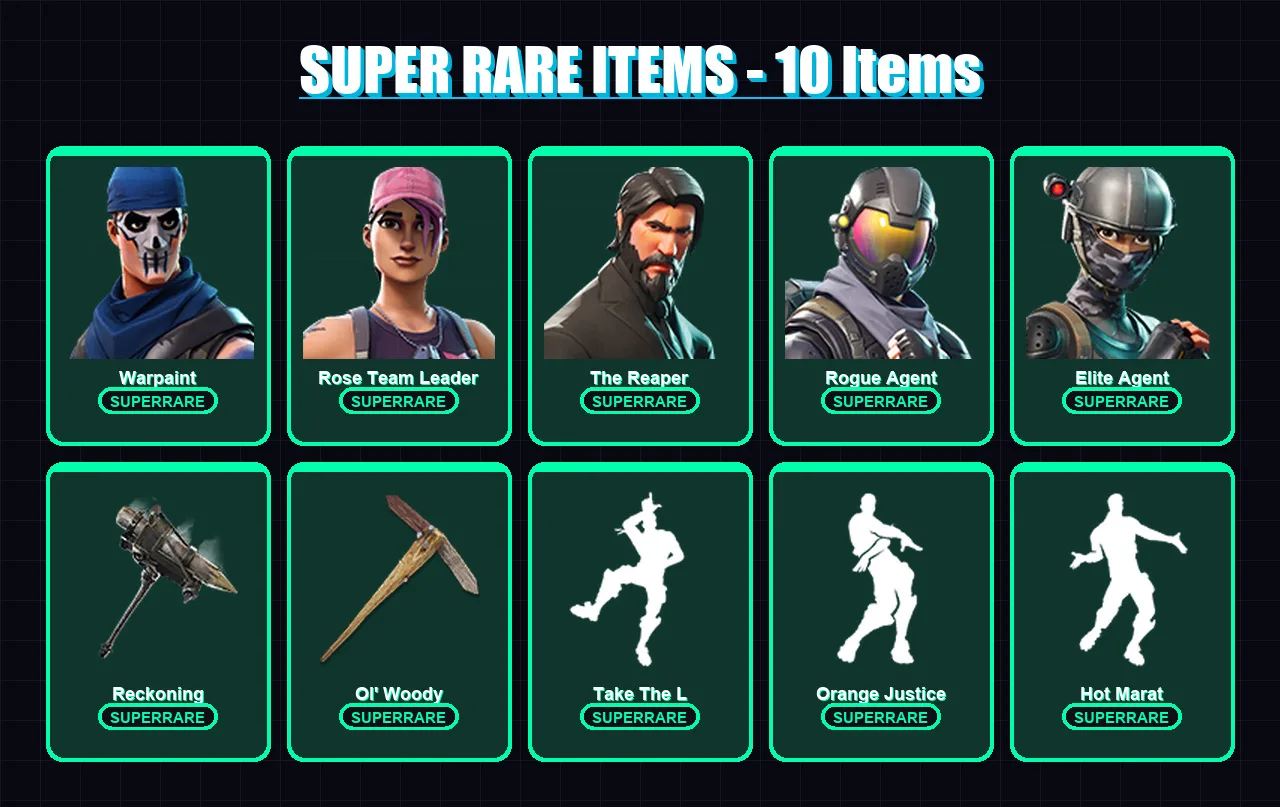 [PC/XBOX/PSN] | Warpaint | Rose Team Leader | The Reaper | Rogue Agent | Elite Agent | 39 skin | 28 pickaxe | 38 emote | 33 glider | Lv403 — Fortnite account