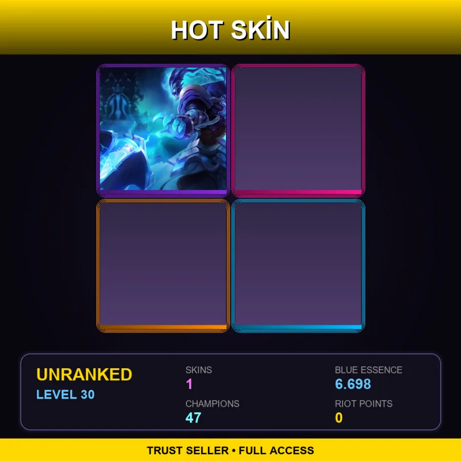 TR | Lv30 | Unranked | 1 Skin | 47 Champ — LoL account