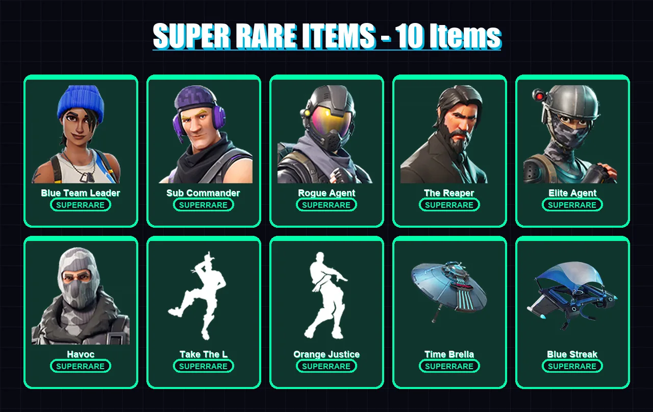 [PS4/PS5/XBOX/PC] | Blue Team Leader | Sub Commander | Rogue Agent | The Reaper | Elite Agent | 28 skin | 29 pickaxe | 38 emote | 41 glider | Lv841