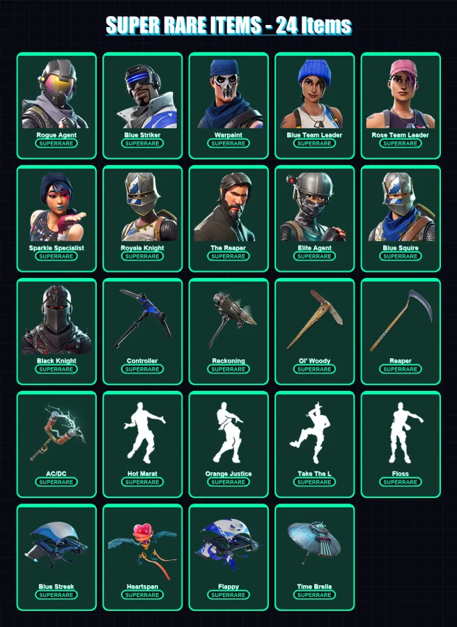 [PC/XBOX] | Rogue Agent | Blue Striker | Warpaint | Blue Team Leader | Rose Team Leader | 156 skin | 134 pickaxe | 126 emote | 143 glider | Lv1810