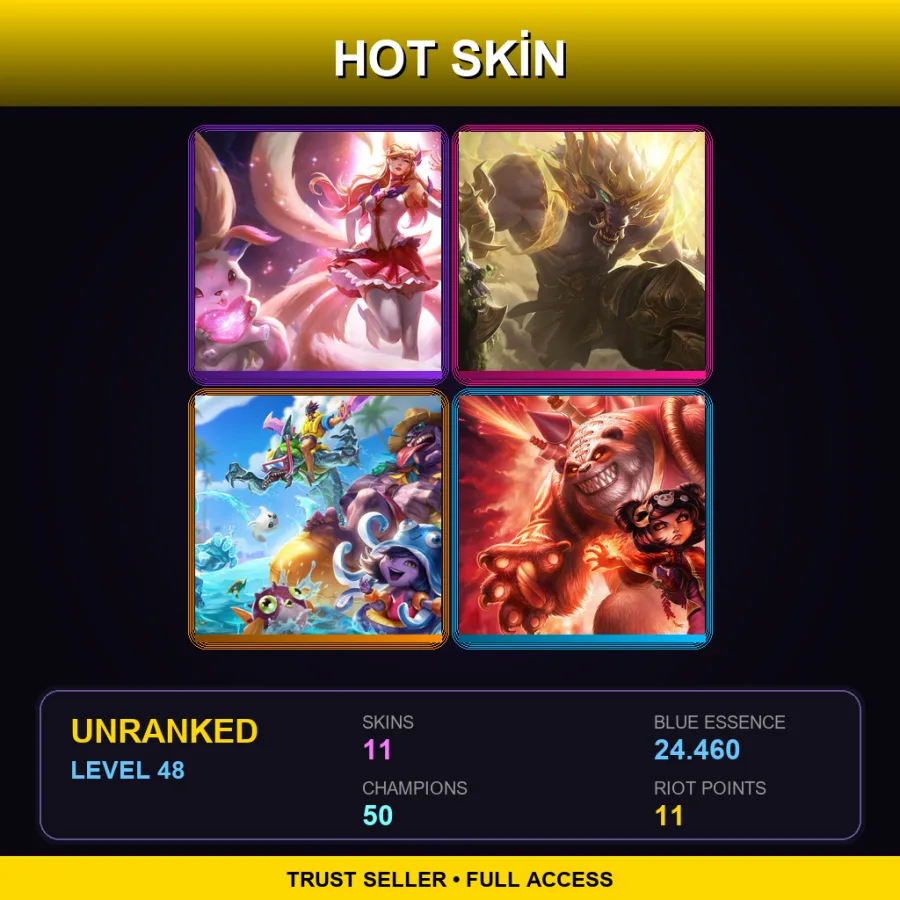 SG | Lv48 | Unranked | 11 Skin | 50 Champ