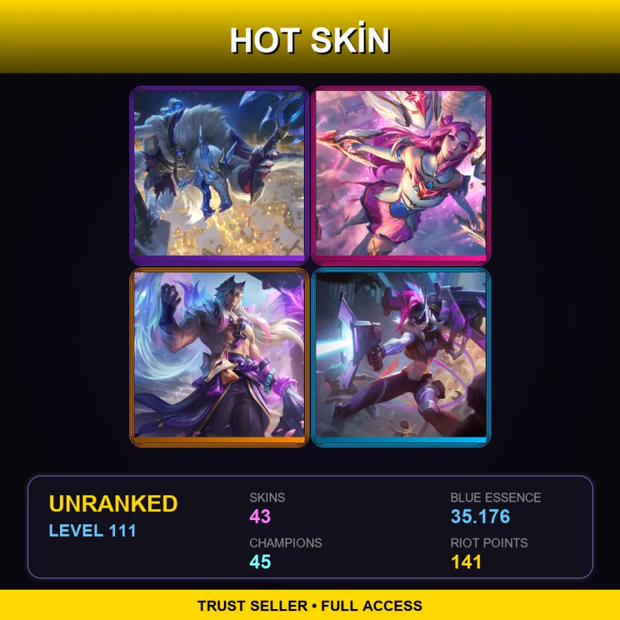 NA | Lv111 | Unranked | 43 Skin | 45 Champ
